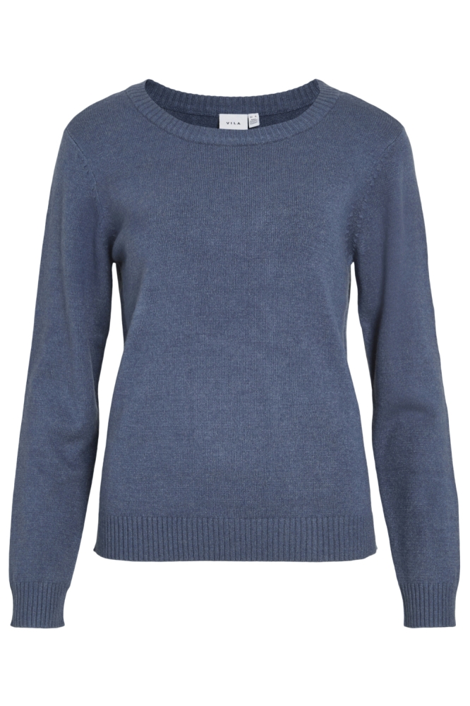 VIRIL O-NECK L/S KNIT TOP - NOOS 14054177 VINTAGE INDIGO/ DARK MELAN